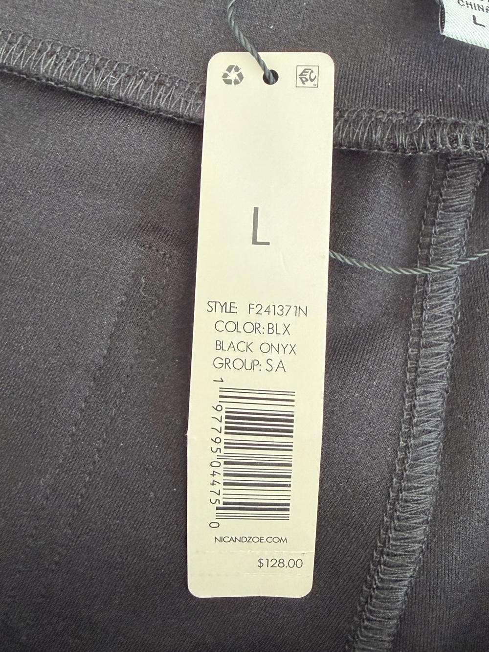 NIC+ZOE NWT Black Pull On Straight Leg Stretch Pants Size L - Picture 6 of 7